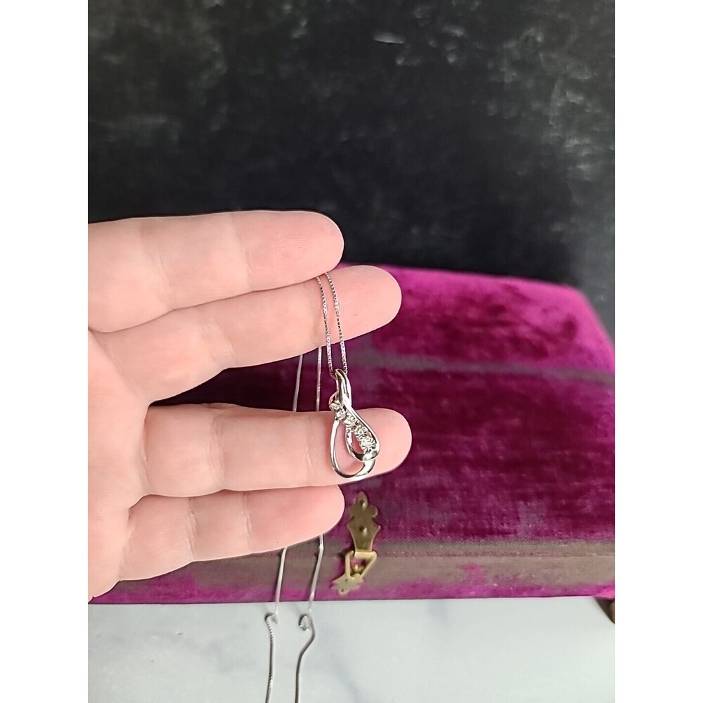 925 Diamond Pendant Necklace, Vintage